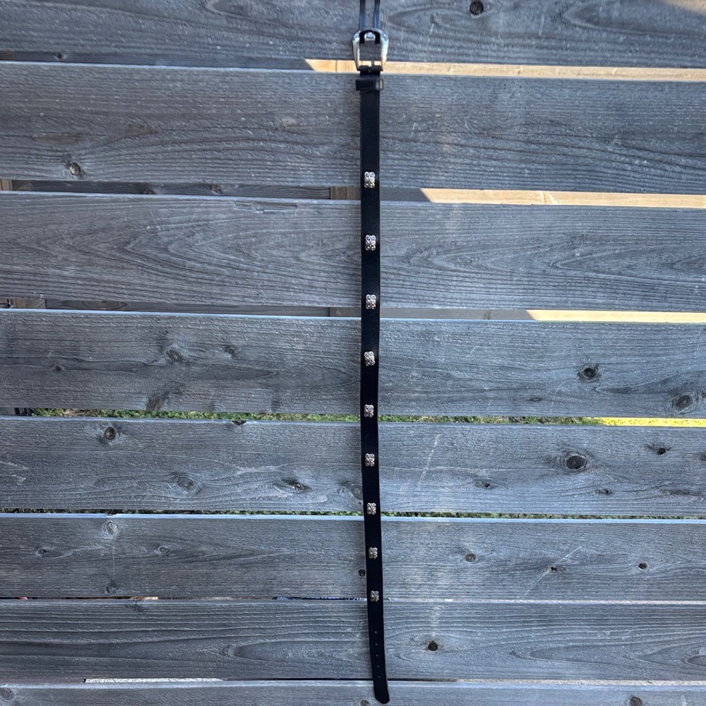 Fossil Brand vintage Black Belt with Silver Buckle and Studs